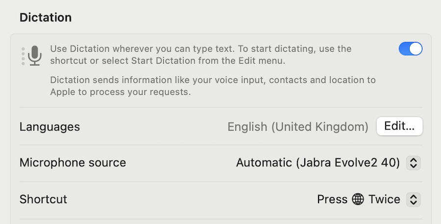 Apple Dictation